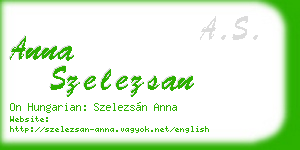 anna szelezsan business card